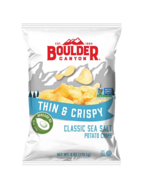 Boulder Canyon Avocado Oil Thin & Crispy Sea Salt Potato Chips 6oz 12ct